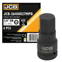 Головка-бита ударная HEX 3/4" 27 мм JCB Tools JCB-26410027MPB