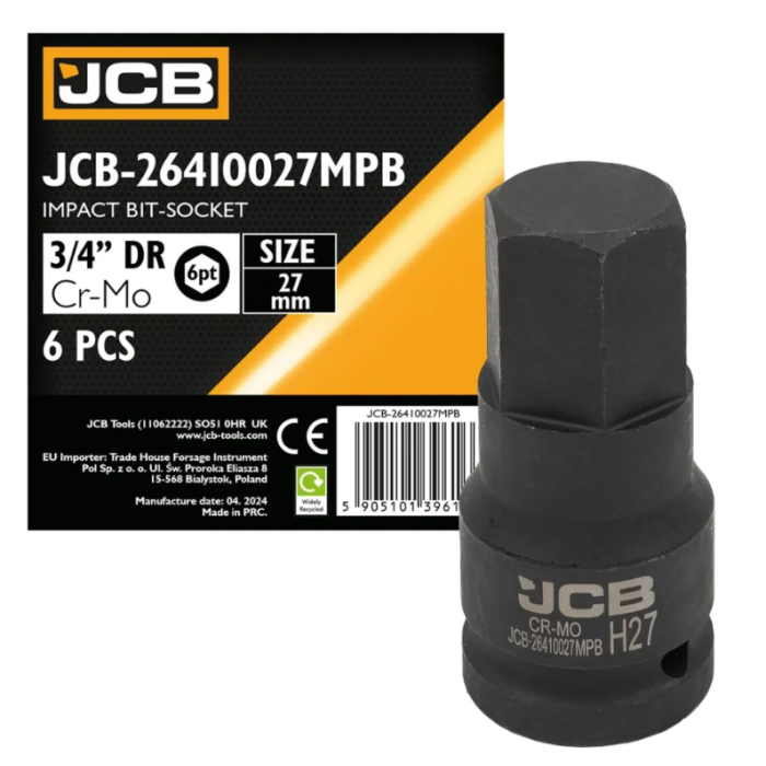 Impact socket HEX 3/4" 27 mm JCB Tools JCB-26410027MPB
