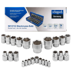 Набор головок в металлическом кейсе 25 пр. 1/2'', 1/4'' (6-гр.) Scheppach SCH-50121G