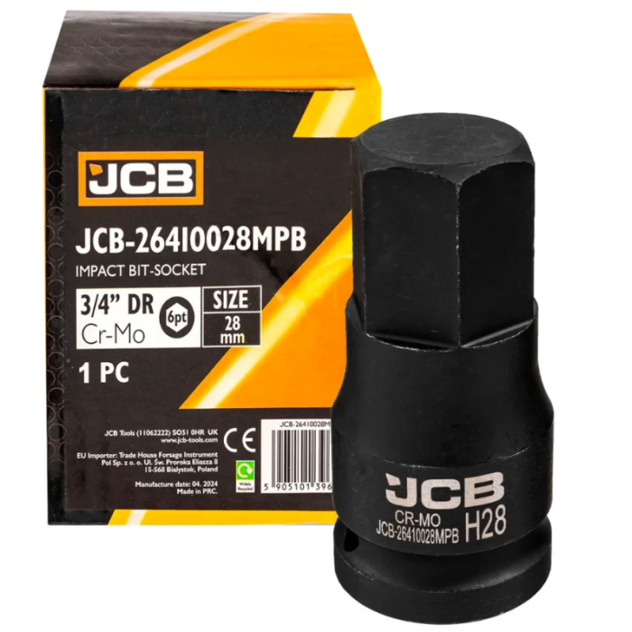 Impact socket HEX 3/4" 28 mm JCB Tools JCB-26410028MPB