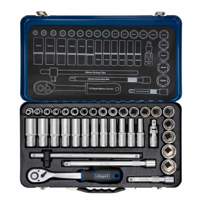Combination tool set 36 pcs. 1/2" (6-gr.) (8-32 mm) Scheppach SCH-4362M