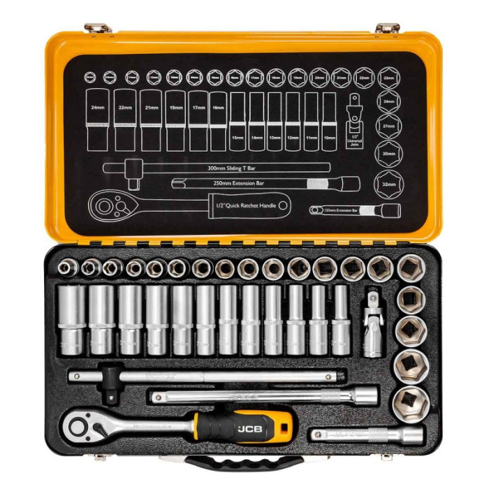 Combination tool set 36 pcs. 1/2" (6-gr.) (8-32 mm) JCB Tools JCB-4362M