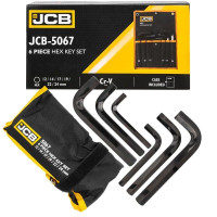 Set of HEX L-keys 6 pcs. (12-24 mm) in a case JCB Tools JCB-5067