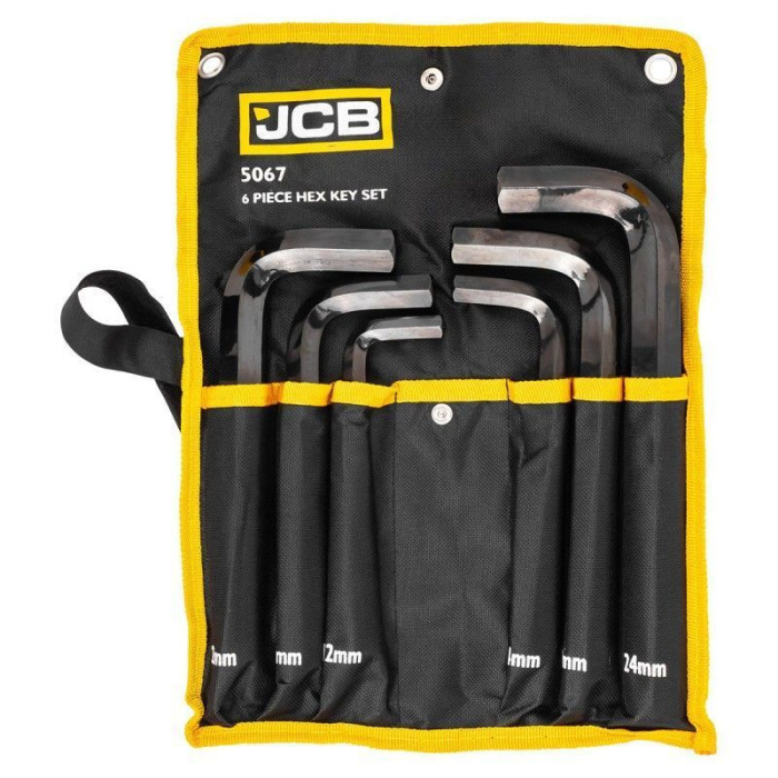 Haбир Г-подоб. ключей HEX 6 пр. (12-24 мм) в чехле JCB Tools JCB-5067