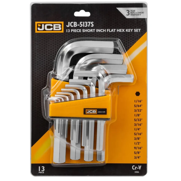 Haбир Г-подоб. ключей HEX 13 пр. (1/16-3/4") JCB Tools JCB-5137S