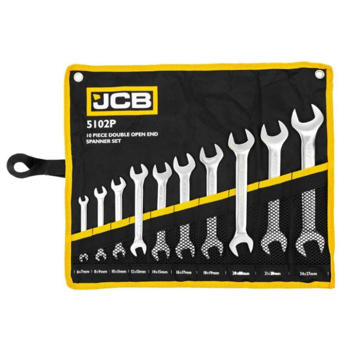 Набор рожковых ключей в чехле 10 пр. (6-27 мм) JCB Tools JCB-5102P