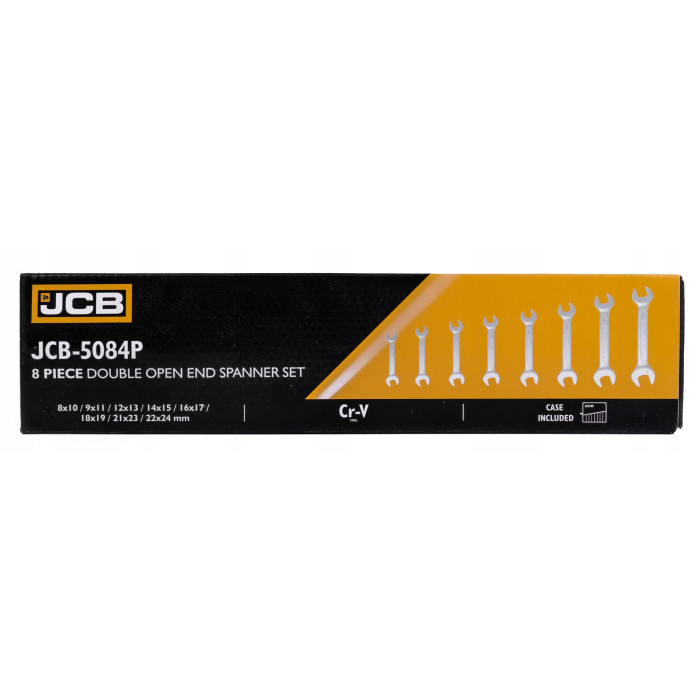 Набор рожковых ключей в чехле 8 пр. (8-24 мм) JCB Tools JCB-5084P