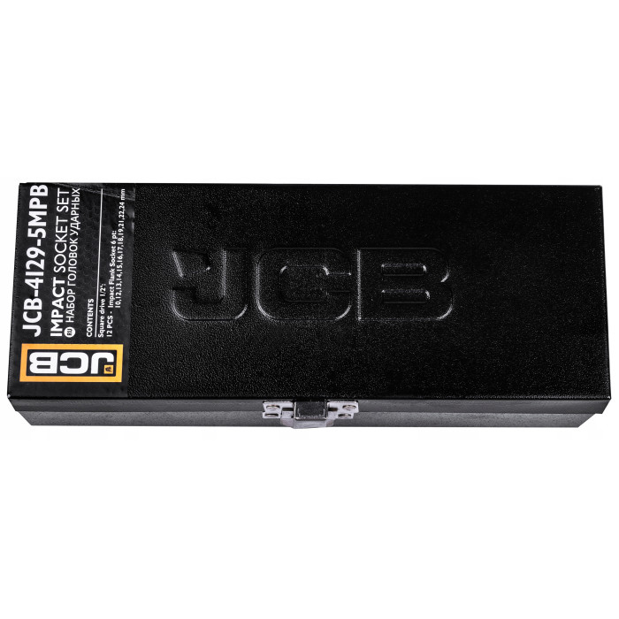 Set of impact sockets in a metal case 12 pcs. 1/2" (6-gr.) JCB Tools JCB-4129-5MPB