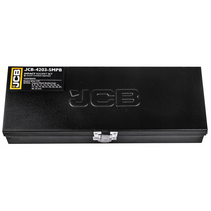 Набір головок ударних в металевому кейсі 20 од. 1/2" (6-гр.) JCB Tools JCB-4203-5MPB