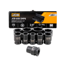 Set of impact sockets in a metal case 10 pcs. 3/4'' (6-gr.) (17-46 mm) JCB Tools JCB-6101-5MPB