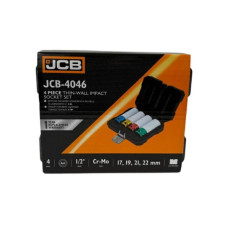 1/2" impact socket set for alloy wheels 4 pcs. (17, 19, 21, 22 mm) JCB Tools JCB-4046