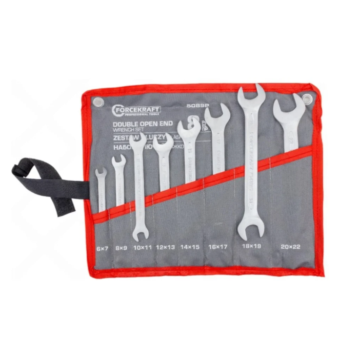 Set of open-end wrenches in a case 8 pcs. (6-22 mm) FORCEKRAFT FK-5089P