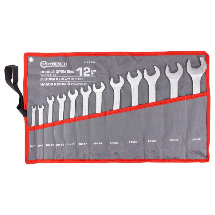 Set of open-end wrenches in a case 12 pcs. (6-32 mm) FORCEKRAFT FK-5122P