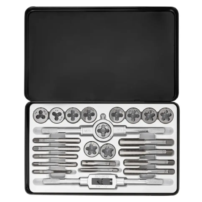 Set of inch taps and dies 24 pcs. in a metal case Scheppach SCH-M024-2