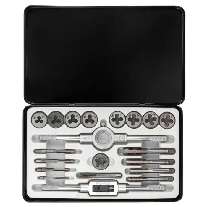 Set of metric taps and dies 20 pcs. (M3-M12) in metal case Scheppach SCH-M020-1