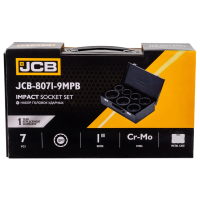 Set of impact heads in a metal case 7 pcs. 1'' (12-gr.) (46-75 mm) JCB Tools JCB-8071-9MPB