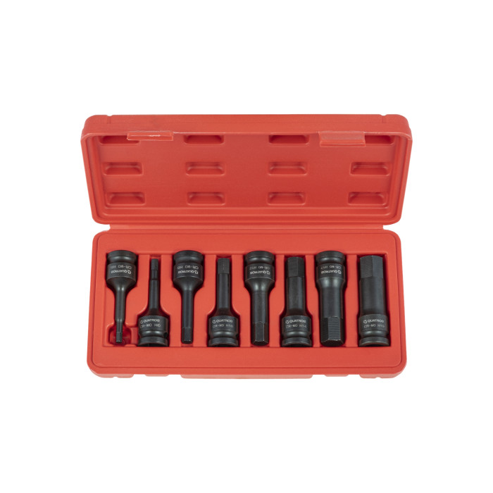 Набор ударных головок-бит HEX 1/2" (8 предм.) QUATROS QS50008
