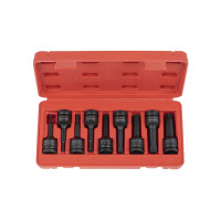 Set of impact sockets-bits SPLINE 1/2" (9 pcs.) QUATROS QS50010