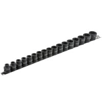 Набор низкопрофильных ударных головок 1/2" (17 предм.) QUATROS QS50117