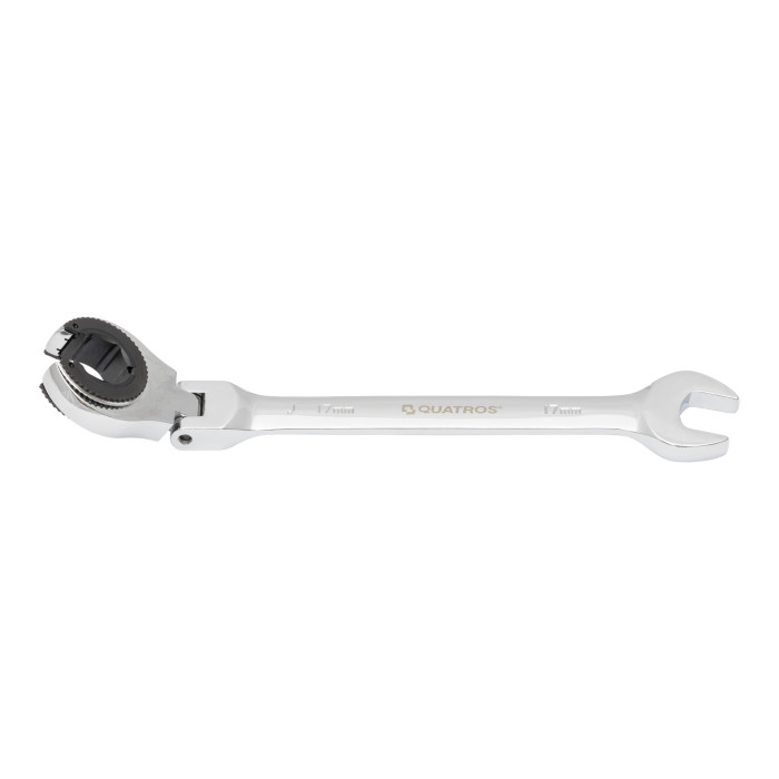 Open-end wrench, articulated, ratchet, 17 mm QUATROS QS50217
