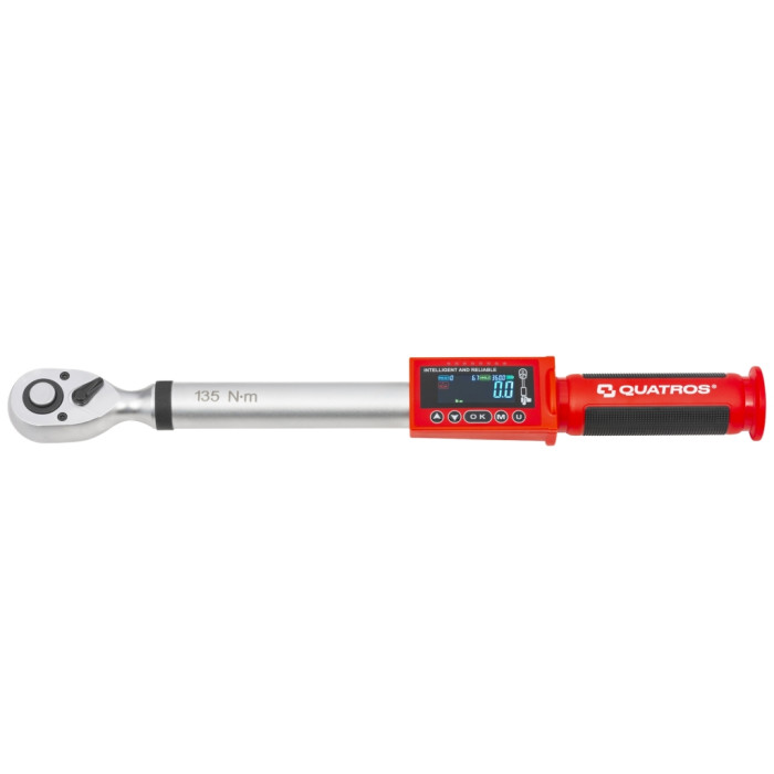 Динамометрический ключ цифровой 1/2" 6.8-135 Нм с измерением угла QUATROS QS56135