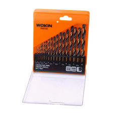 Drill set 19 pcs HSS M2 (1/1.5/2/2.5/3/3.5/4/4.5/5/5.5/6/6.5/7/7.5/8/8.5/9/9.5/10 mm) WOKIN WK-750719