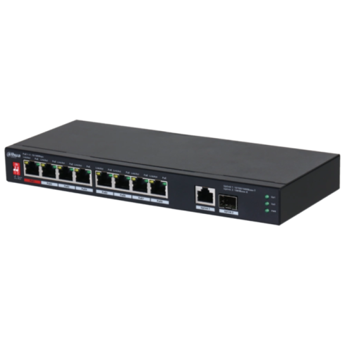 Dahua DH-PFS3110-8ET1GT1GF-96 PoE Комутатор 8 портів некерований