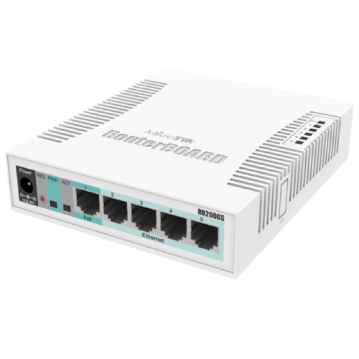 MikroTik RB260GS (CSS106-5G-1S) 5-port managed switch