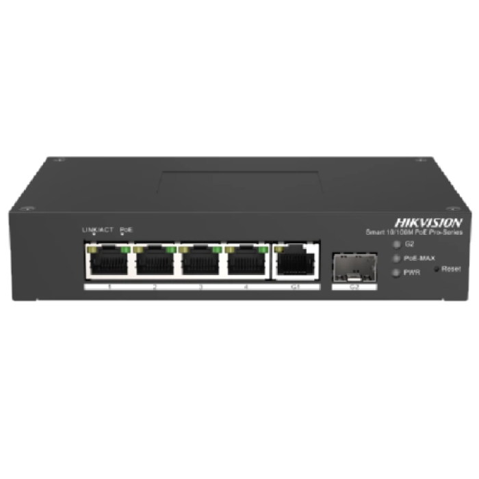 Управляемый PoE-коммутатор Hikvision DS-3T1306P-SI/HS с 6 портами.