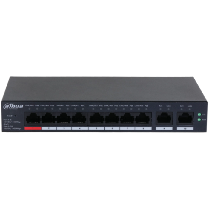Управляемый PoE-коммутатор Dahua DH-CS4010-8GT-110 с 8 портами