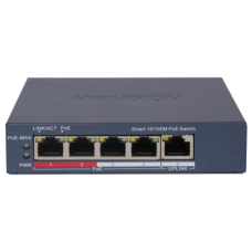 Управляемый PoE-коммутатор Hikvision DS-3E1105P-EI/V2 с 5 портами.