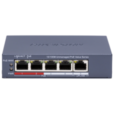 Коммутатор Hikvision DS-3E0105P-E/M(C) POE, 5 портов, неуправляемый.