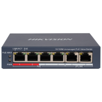 Hikvision DS-3E0106P-E/M(B) POE Комутатор 6 портів некерований
