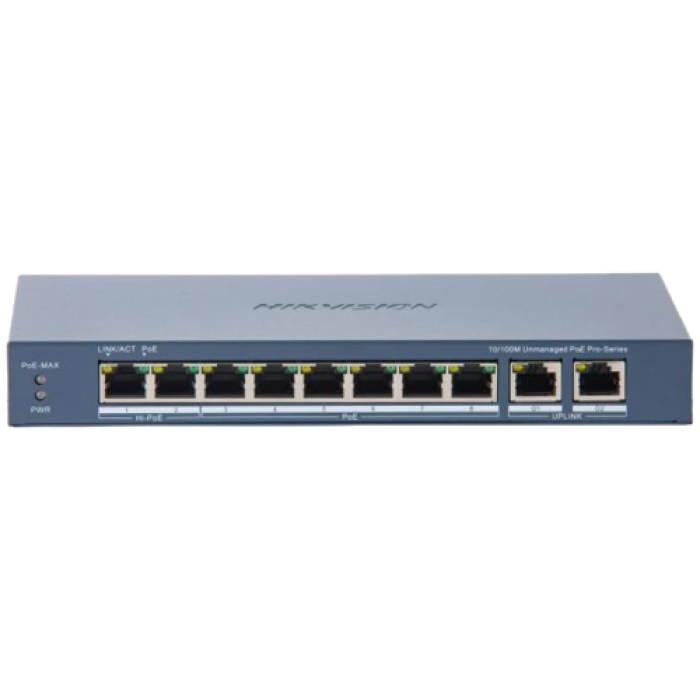 Коммутатор Hikvision DS-3E0310HP-E(C) POE, 10 портов, неуправляемый.