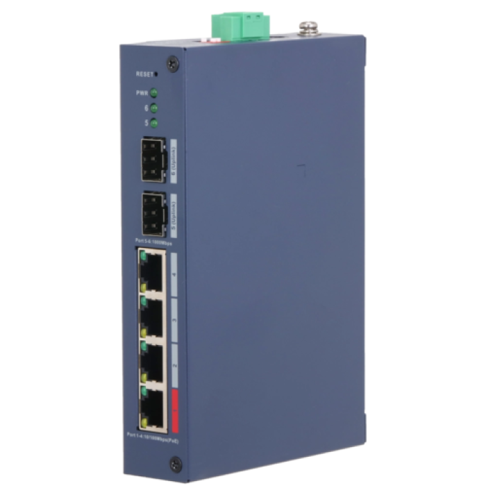 Управляемый PoE-коммутатор Dahua DH-CHS4206-4ET-90 с 6 портами