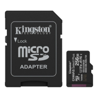 Карта памяти Kingston microSD 256GB C10 UHS-I A1 V10 R150MB/s + SD
