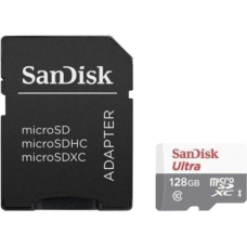Карта памяти SANDISK Ultra microSDXC 128 ГБ + SD-адаптер Class 10 UHS-I