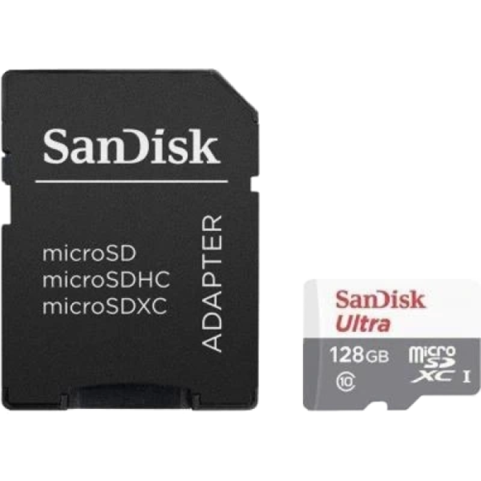 Карта памяти SANDISK Ultra microSDXC 128 ГБ + SD-адаптер Class 10 UHS-I