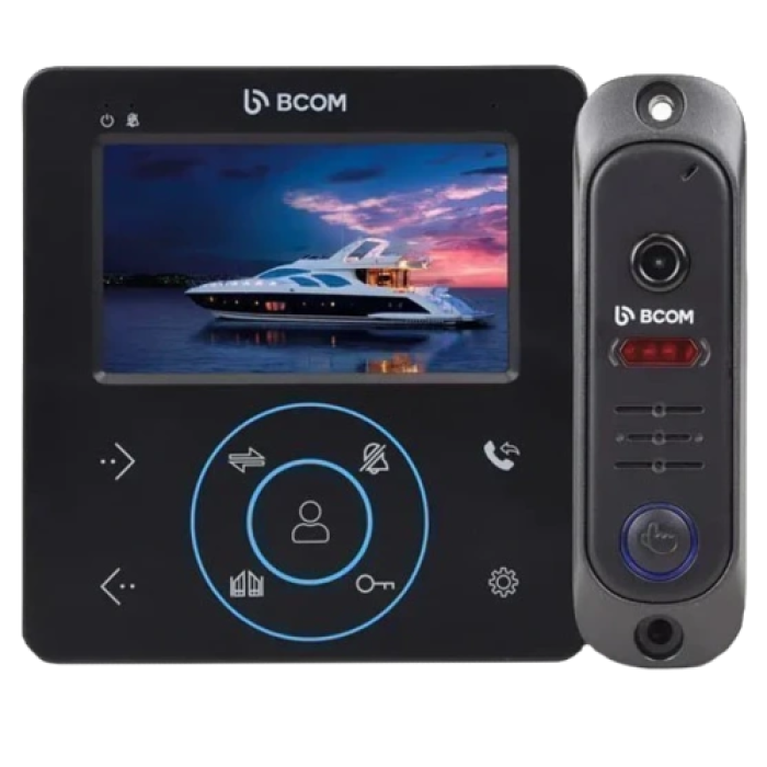 Комплект видеодомофона BCOM BD-480M черного цвета