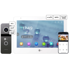 Neolight MEZZO Hybrid + SOLO IPW Graphite with corner, PoE adapter for call panel Video intercom kit