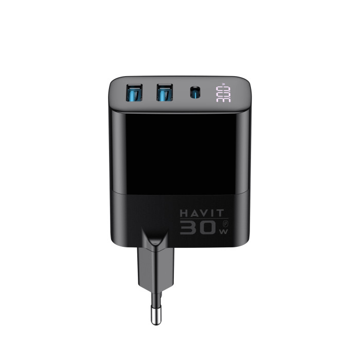 HAVIT UCLE001 GaN 30W Charger with 2xUSB-A+USB-C