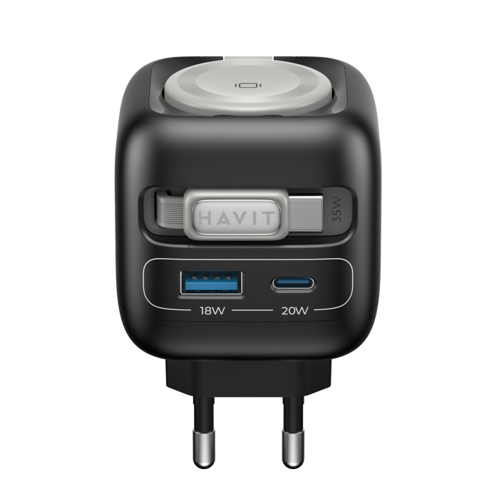 HAVIT UC250 GaN 35W USB-A + USB-C + USB-C Cable + Watch Charger
