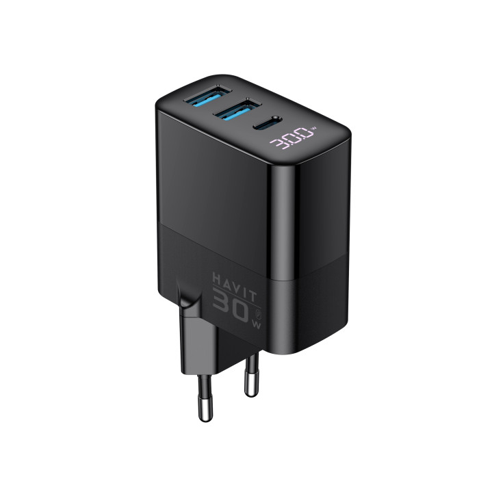 HAVIT UCLE001 GaN 30W Charger with 2xUSB-A+USB-C