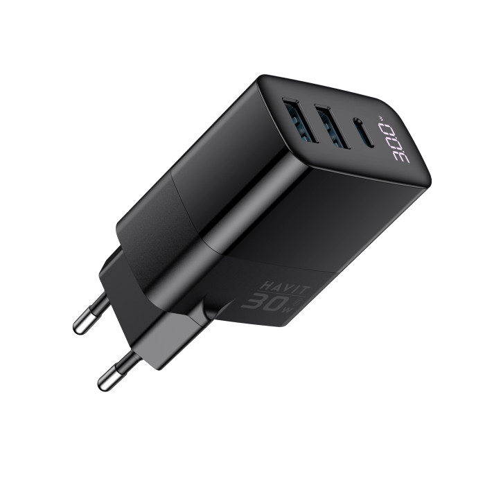 HAVIT UCLE001 GaN 30W Charger with 2xUSB-A+USB-C