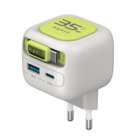 Зарядное устройство для HAVIT UC251 GaN 35W USB-A+USB-C +Кабель USB-C Gray/Green